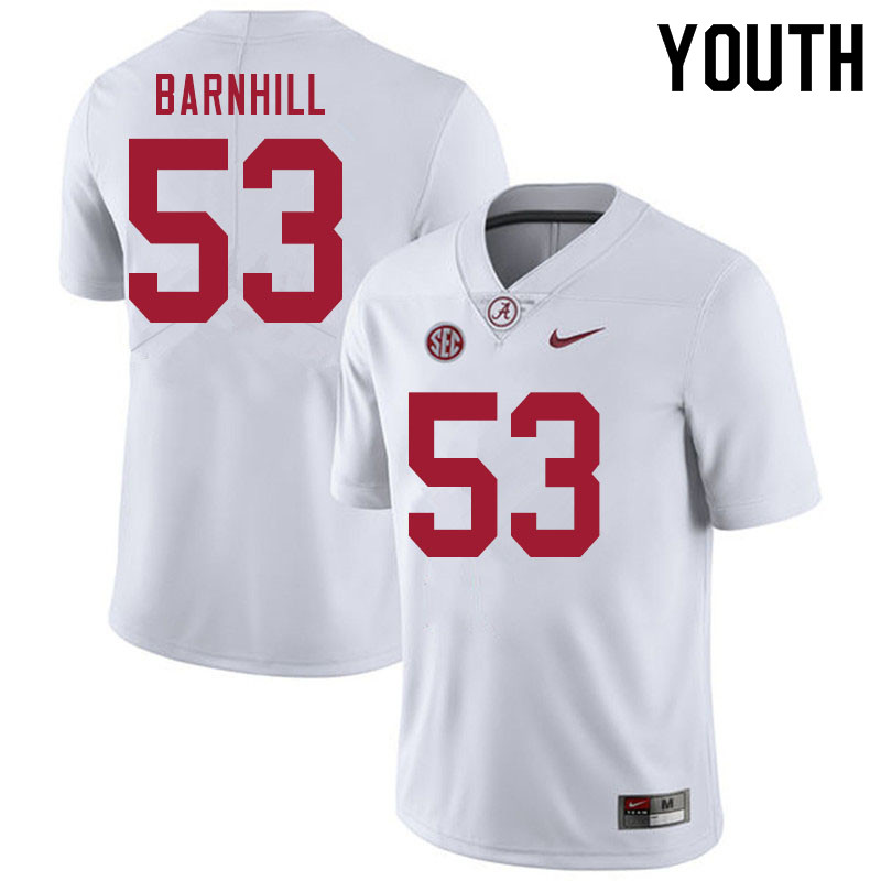 Alabama Crimson Tide Youth Matthew Barnhill #53 White NCAA Nike Authentic Stitched 2020 College Football Jersey XD16V53XQ